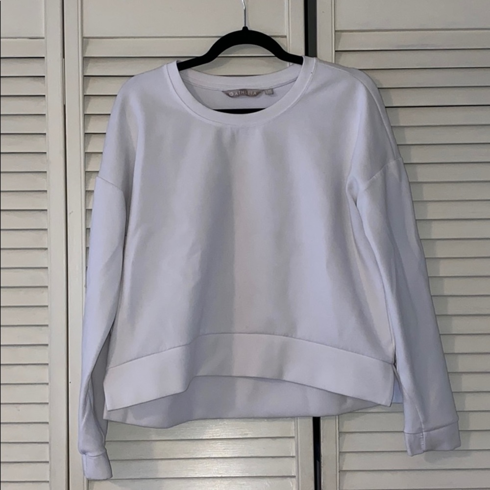 Athleta White Crew Neck Pullover